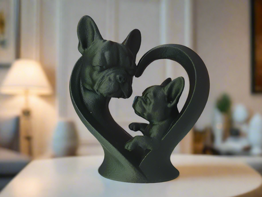 French Bulldog Frenchie Heart Sculpture Dog