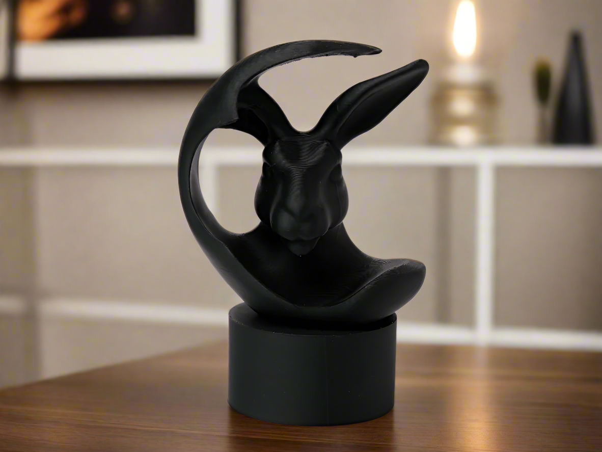 Crescent Hare Sculpture Abstract Bunny Art Decor