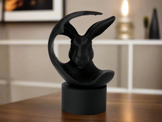 Crescent Hare Sculpture Abstract Bunny Art Decor