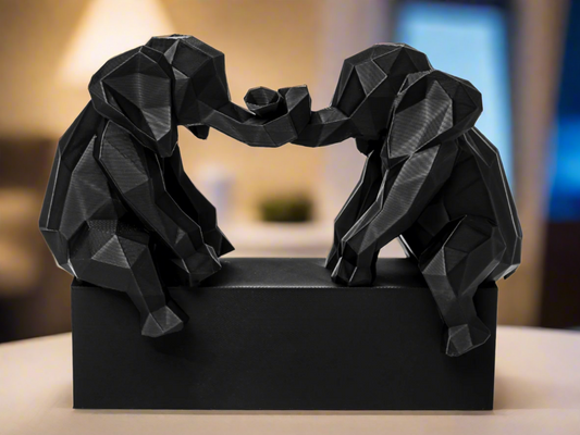 Geometric Elephant Sculpture Modern Low Poly Art