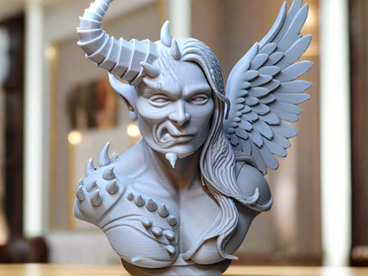 Half Demon Half Angel Bust Showpiece for Home Decor | Dual Face Sculpture India