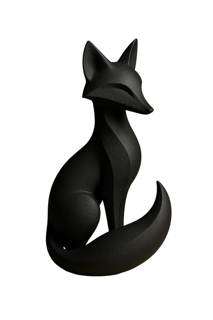 Stylized Fox Sculpture - PLA Resin Sleek Modern Animal Art for Indian Homes