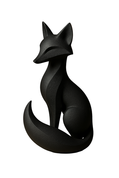 Stylized Fox Sculpture - PLA Resin Sleek Modern Animal Art for Indian Homes