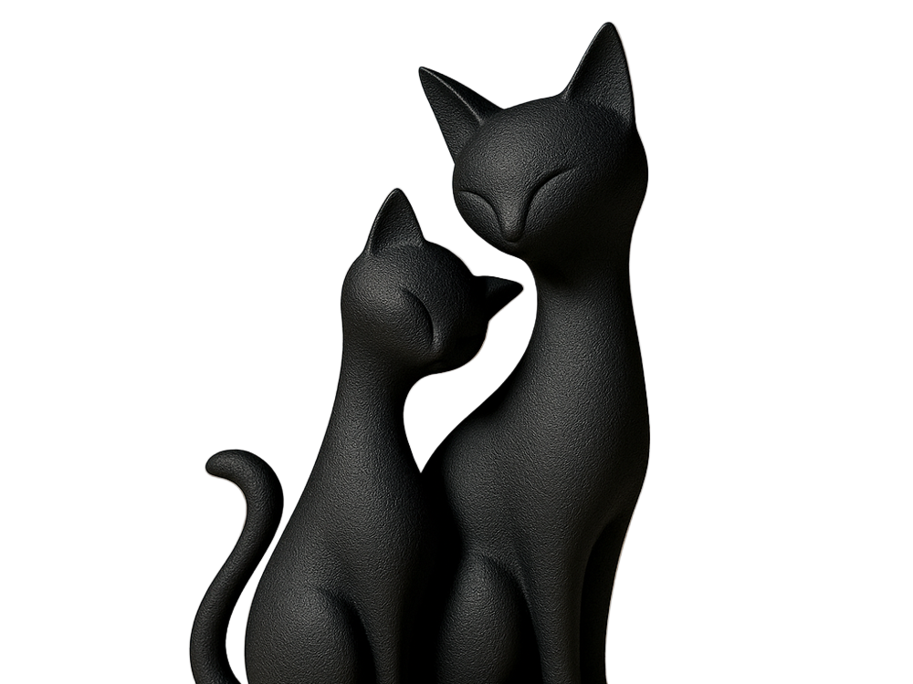 Cats Harmony Sculpture – Duo Cat Home Decor Figurine | Elegant Shelf Accent & Gift for Indian Families