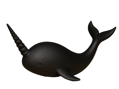 Black Narwhal Sculpture for Home Decor | Elegant Sea Creature Showpiece for India