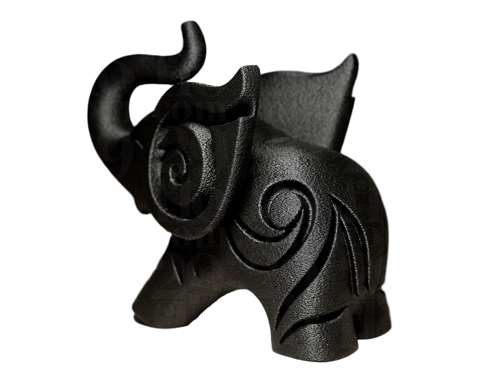 Joyful Elephant Figurine black – Symbol of Luck and Happiness | Unique Showpiece & Gift for Indian Homes