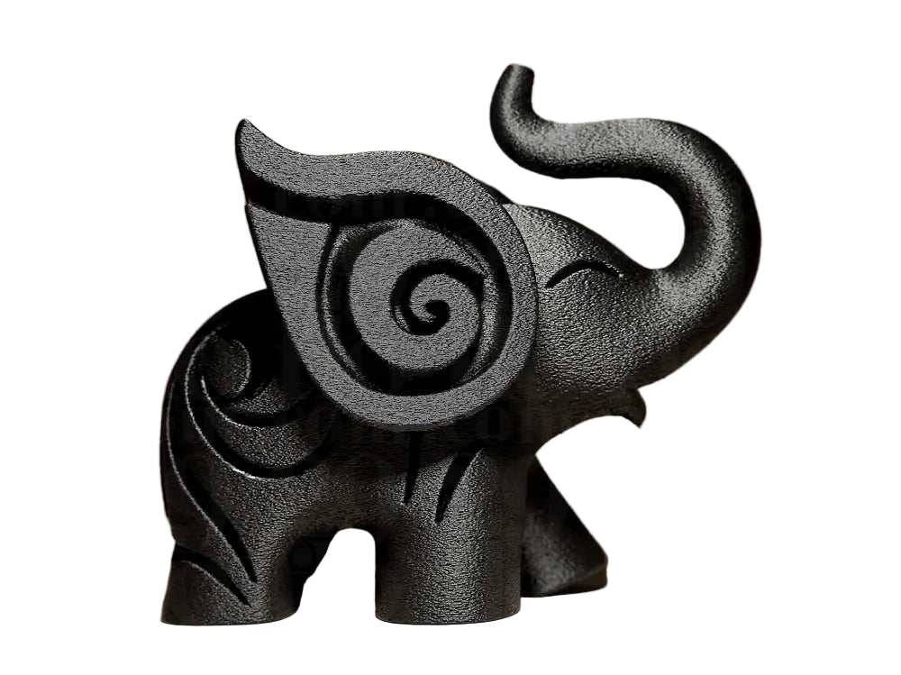 Joyful Elephant Figurine black – Symbol of Luck and Happiness | Unique Showpiece & Gift for Indian Homes