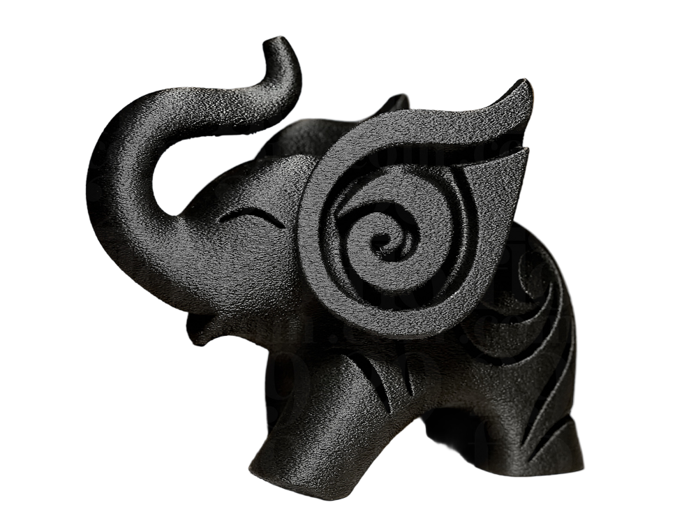 Joyful Elephant Figurine black – Symbol of Luck and Happiness | Unique Showpiece & Gift for Indian Homes