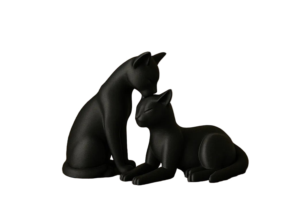 Affectionate Cat Pair – Minimalist Companionship Figurines