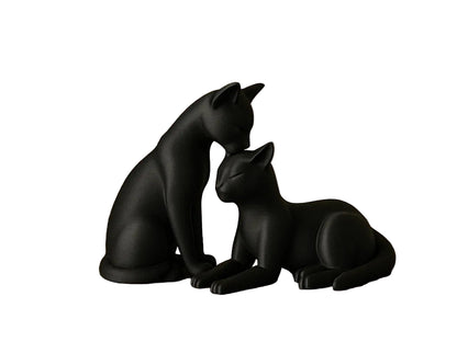 Black Cat Pair Figurines for Home Decor | Minimalist Companionship Showpiece for India