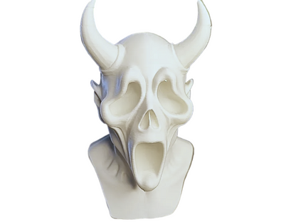 Oni Mask Bust | Japanese Mythology Sculpture | Fierce Demon Art Showpiece