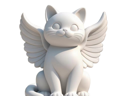 Seraphic Angel Cat Figurine | Winged Cat Showpiece | Divine Pet Collectible