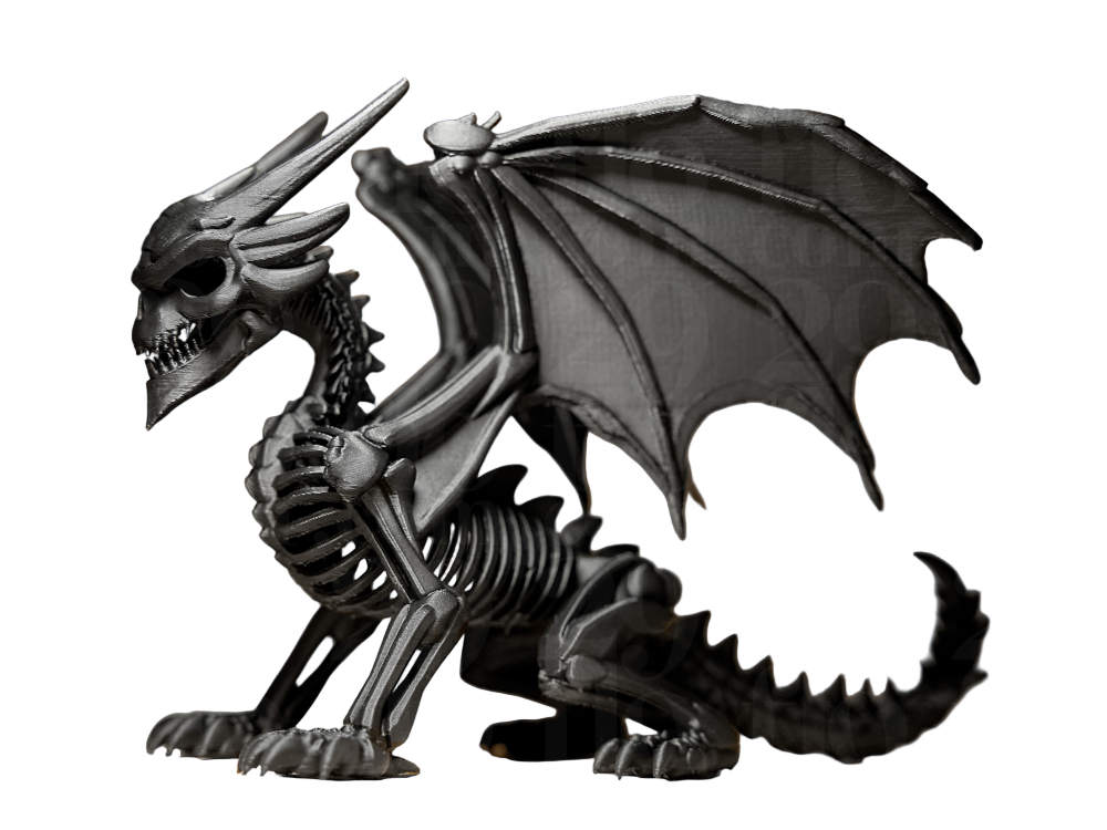 Bone Dragon Figurine — Bold Macabre Fantasy Sculpture