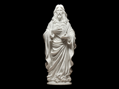Sacred Jesus with Heart Statue for Home | Divine Blessings & Christian Decor for Mandir & Living Room