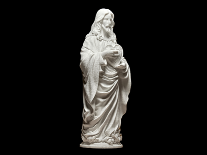 Sacred Jesus with Heart Statue for Home | Divine Blessings & Christian Decor for Mandir & Living Room
