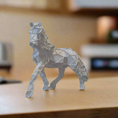 Geometric Horse Figurine: A Modern Masterpiece - Celestial Crafts