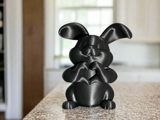 Black Bunny Making Heart Shape