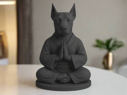 Zen Dobermann – Meditating Dog Sculpture