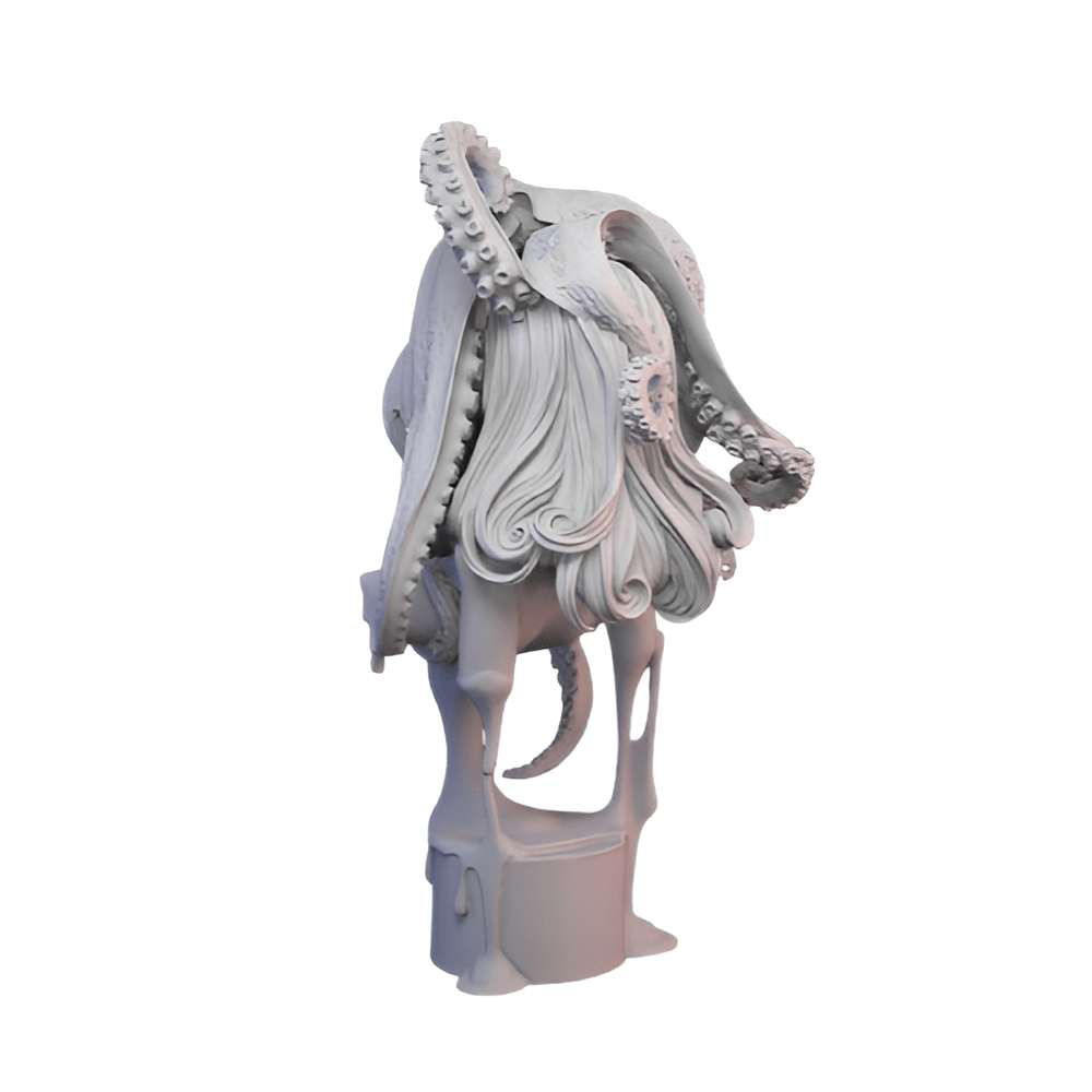 Octopus Girl Figurine - Unique Nautical Fantasy Decor - Celestial Crafts