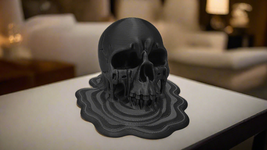 Melting Skull Decor Accent