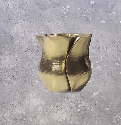 Golden Rose Blossom: 3D Printed Flower Vase (No Flowers) - Celestial Crafts