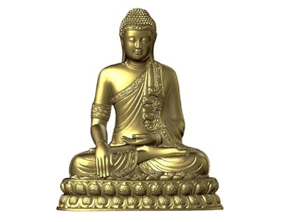 Golden Serenity: Exquisite Gold - Plated Buddha Statue - Celestial Crafts