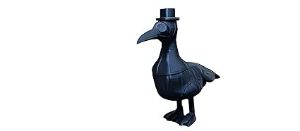 Elegant Raven Sculpture with Top Hat - A Captivating Blend of Elegance and Enigma - Celestial Crafts