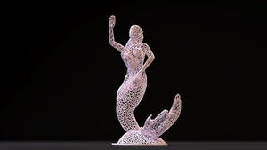 Home decor - Mermaid Voronoi - Unique Ocean - Inspired Home Decor Accent (White) - Celestial Crafts