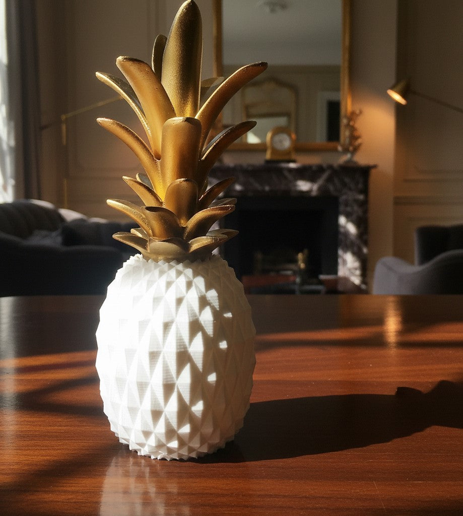 Showpiece - : Pineapple Showpiece - Tropical Home Decor Accent - [11LX11WX27H CM] - Celestial Crafts
