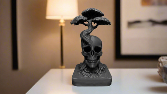 Tree Of Life On Skull Symbolic 3D Sculpture