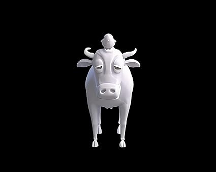 Whimsical Cow with Feathered Friend - Celestial Crafts