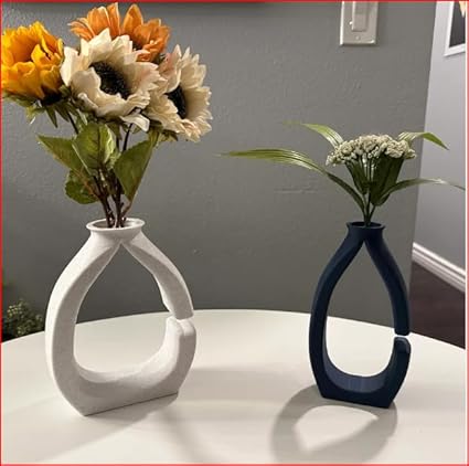 Modern Illusion Vase: Set of 2 (No Flowers) - Celestial Crafts