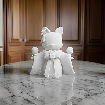 Home decor - Kitten Angel Figurine, Anime Cat Statue for Home Decor, Gift for Loved Ones - Celestial Crafts