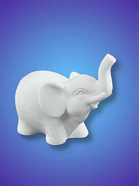 Lucky Elephant: Charming Decor Accent for Home or Office (White) - Celestial Crafts