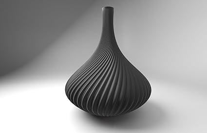 Elegant Black Twisted Vase - 3D Printed PLA Resin Art Piece (No Flowers) - Celestial Crafts