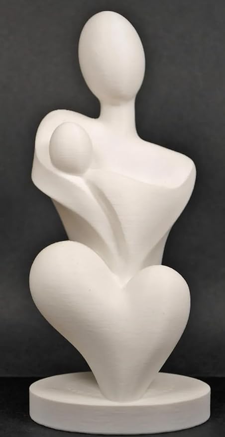 Mother and Child Sculpture - Timeless Home Accent (White) - Celestial Crafts