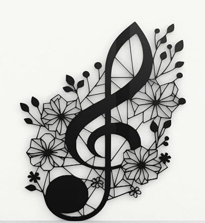 3D Printed Music Sign Wall Art - 2D Sculpture - Musical Decor - Celestial Crafts