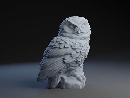 Home decor - Exquisite Owl Figurine with Intricate Feather Details - 3D Printed PLA Resin Home Decor - Celestial Crafts