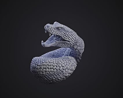 Majestic Coiled Rattlesnake Figurine - Realistic Reptilian Decor - Celestial Crafts