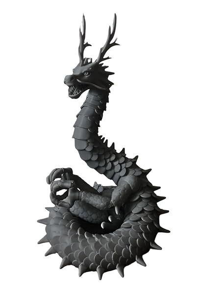 Showpiece - Dragon Spirit: Masterfully Crafted 3D Printed Decorative Showpiece - Black - Celestial Crafts