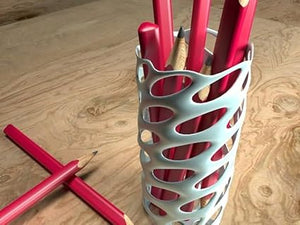 Voronoi Vase Decor Piece: Modern Artistry in White, Black, Grey, and Yellow (No Flowers) - Celestial Crafts