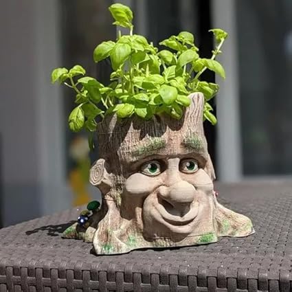 Cartoon Style Tree Face Planter (No Flowers) - Celestial Crafts