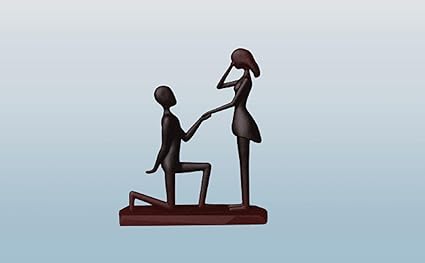 Home decor - Celestial Craft Eternal Love: 3D Printed Proposal Pose Statue - Perfect Valentine's Day Gift and Home Decor Accent - Celestial Crafts