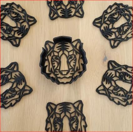 Tiger Coasters: Roaringly Cool Table Protection - Celestial Crafts