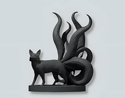 Nine - Tailed Fox: Mythical Creature Sculpture - Celestial Crafts