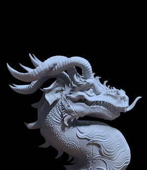 Showpiece - The Dragon's Legacy: Grey 3D - Printed Tabletop Art Decorative Showpiece - Celestial Crafts