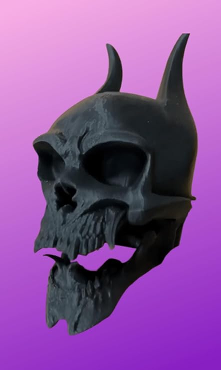 Black Skull with Horns Decor - Celestial Crafts