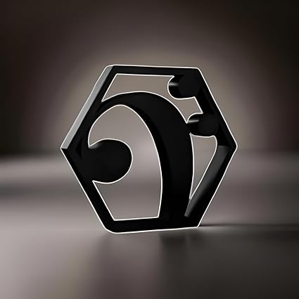 Abstract Hexagonal Musical Note Sculpture - Modern Black Decor - Celestial Crafts