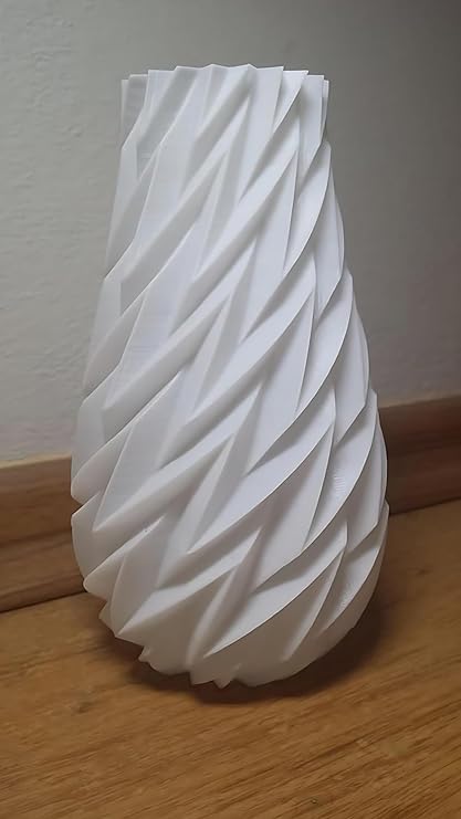 Home decor - Celestial Craft Elegance in White: 20cm Height 3 D Printed Vase for Timeless Home Decor and Office Decore (No Flowers) - Celestial Crafts