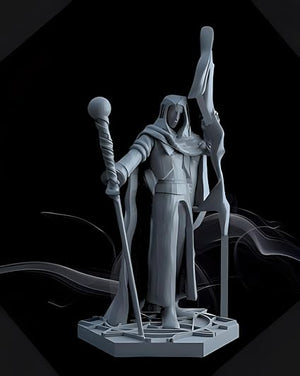 Home decor - : Grey Action Figure Miniature - Dynamic Home Decor Accent - Celestial Crafts
